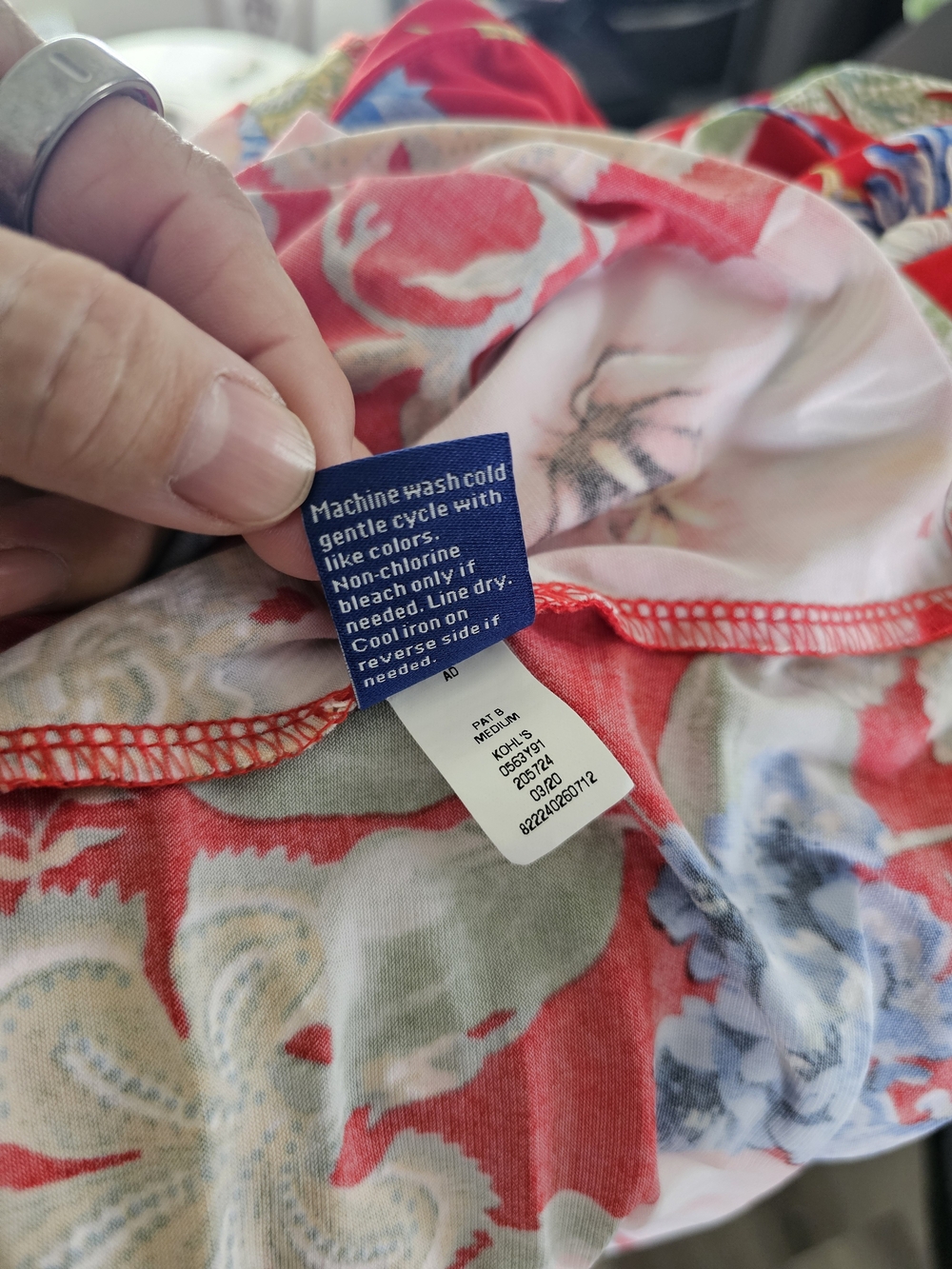 Apt. 9 Red Floral Sleeveless Midi Dress with Blue and Green Blooms - Picture 6 of 12